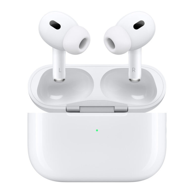 هدفون بلوتوثی اپل مدل AirPods Pro 2nd Generation با نویز کنسلینگ فعال (ANC)، نویز کنسلینگ میکروفون (ENC)، درگاه شارژ USB Type-C، با قابلیت شارژ بی‌سیم، دارای میکروفون دوگانه از نوع Beamforming، مقاومت در برابر رطوبت و عرق