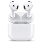 هدفون بلوتوثی اپل مدل AirPods 4 دارای نویز کنسلینگ، درگاه شارژ USB-Type-C و شارژ بی سیم، با قابلیت اتصال به چند دستگاه، پشتیبانی از فرمان لمسی و دستیار صوتی، نشانگر LED، مقاوم در برابر پاشش آب و گرد و غبار