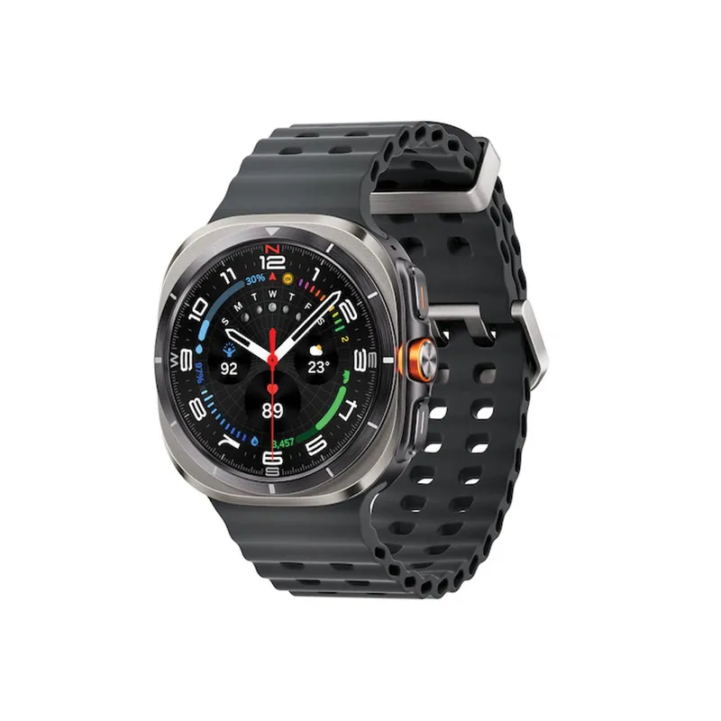 ساعت هوشمند سامسونگ مدل Galaxy Watch Ultra دارای قابلیت های کنترل موسیقی (Music Player)، قابلیت مکالمه از طریق بلوتوث، قابلیت تغییر طرح ساعت یا تم، صفحه همیشه روشن (Always-on Display)، پشتیبانی از دستیار صوتی بند سیلیکون