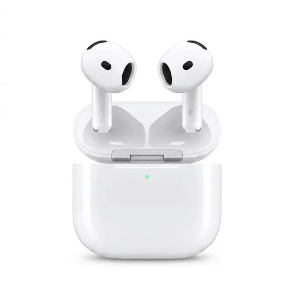 هدفون بلوتوثی اپل مدل AirPods 4 فاقد قابلیت نویز کنسلینگ، درگاه شارژ USB Type-C، شارژ بی سیم، با قابلیت اتصال به چند دستگاه، پشتیبانی از فرمان لمسی، نشانگر LED، پشتیبانی از دستیار صوتی، مقاوم در برابر آب