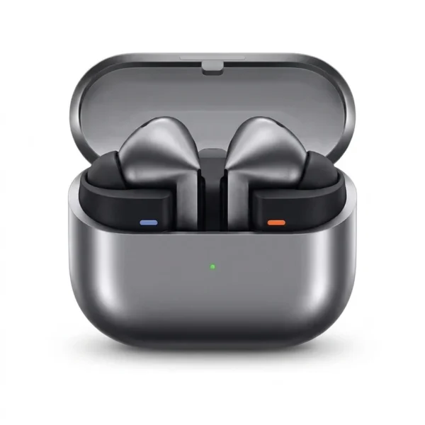 هدفون بلوتوثی سامسونگ مدل Galaxy Buds3 Pro دارای نویز کنسلینگ فعال (ANC)، درگاه شارژ USB Type-C، شارژ بی سیم، با قابلیت اتصال به چند دستگاه، پشتیبانی از فرمان لمسی، پشتیبانی از دستیار صوتی، مقاوم در برابر آب